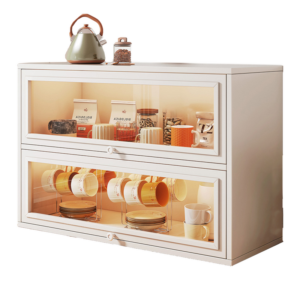 NEW Kitchen Acrylic Cup Storage Cabinet  Table Top Cup Storage Box  Tea Cup Rack