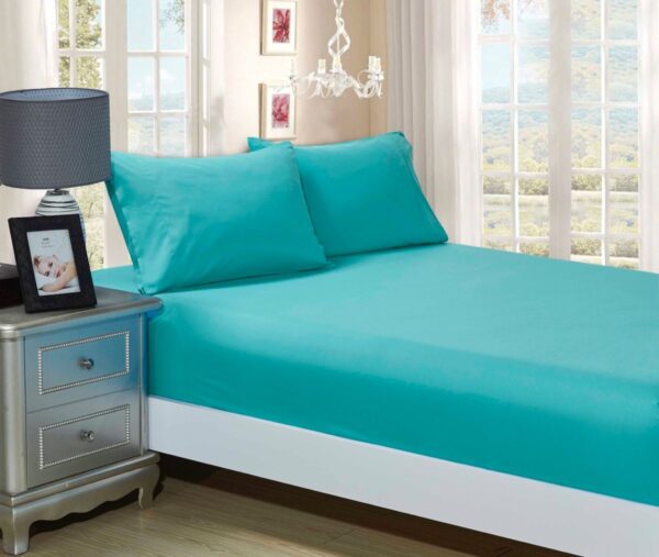 1000TC Ultra Soft Fitted Sheet & Pillowcase Set - King Single Size Bed - Teal