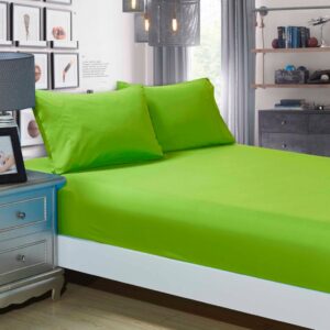 1000TC Ultra Soft Fitted Sheet & Pillowcase Set - King Single Size Bed - Green