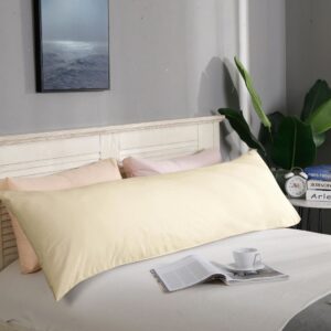 1000TC Premium Ultra Soft Body Pillowcase - Yellow Cream