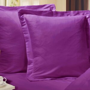 1000TC Premium Ultra Soft European Pillowcases 2-Pack Purple