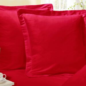 1000TC Premium Ultra Soft European Pillowcases 2-Pack Red