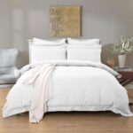 1000TC Tailored King Size White Duvet Quilt Cover Set