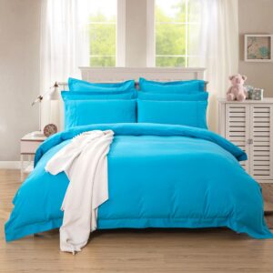 1000TC Tailored King Size Light Blue Duvet Quilt Cover Set