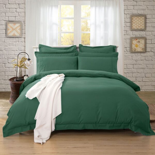 1000TC Tailored King Size Quilt/Duvet Cover Set - Dark Green