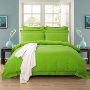 1000TC Tailored King Single Size Green Duvet Quilt Cover Set