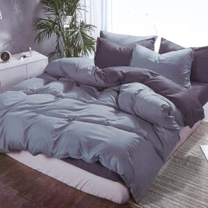 1000TC Reversible King Size Grey Duvet Quilt Cover Set