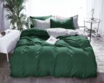 1000TC Reversible Super King Size Green and Grey Duvet Quilt Cover Set