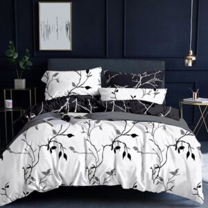 Tree Reversible Double Size White Duvet Quilt Cover Set