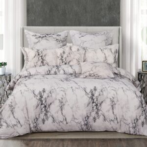 White Marble Double Size Duvet Quilt Cover Set