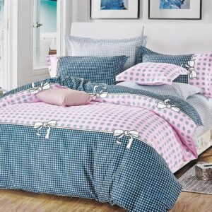 Pink Dots Double Size Bed Quilt/Duvet Duvet Cover Set