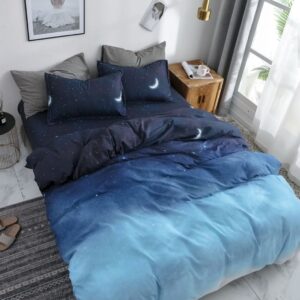 Night Blue King Size Duvet Quilt Cover Set