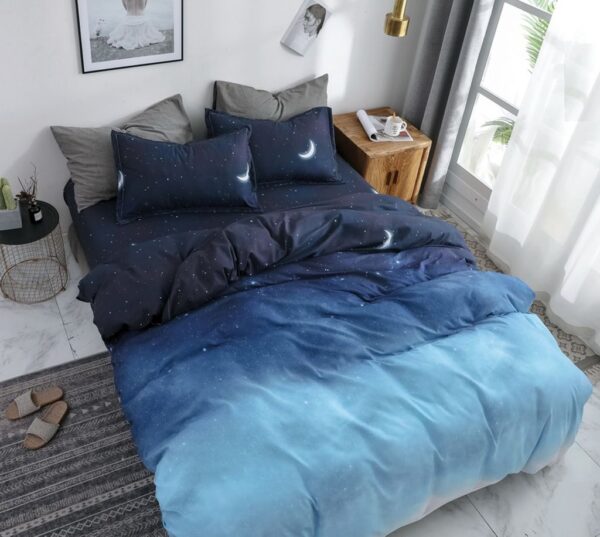 Night Blue King Size Duvet Quilt Cover Set