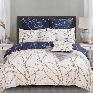 Tree Reversible King Size Bed Quilt/Duvet Cover Set Beige