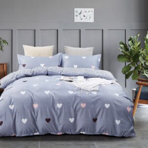 Love Heart King Size Quilt/Duvet Cover Set