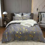 Reversible Design Grey Queen Size Bed Quilt/Duvet Cover Set