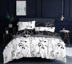 Tree Reversible Super King Size White Duvet Quilt Cover Set