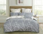 Tree Reversible Super King Size Grey Duvet Quilt Cover Set