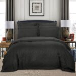 1000TC Ultra Soft Striped King Size Charcoal Duvet Quilt Cover Set