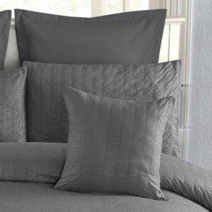 1000TC Premium Ultra Soft Seersucker Cushion Covers - 2 Pack - Charcoal