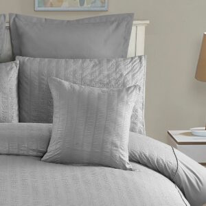 1000TC Premium Ultra Soft Seersucker Cushion Covers - 2 Pack - Grey