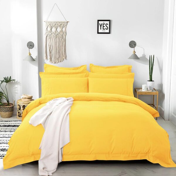 Tailored 1000TC Ultra Soft Queen Size Yellow Duvet Quilt Cover Set