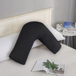 1000TC Premium Ultra Soft V SHAPE Pillowcase - Black