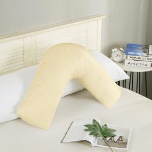 1000TC Premium Ultra Soft V SHAPE Pillowcase - Yellow Cream