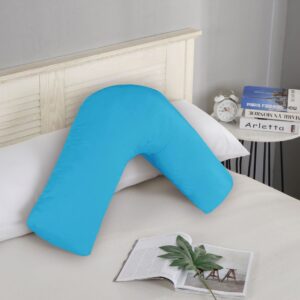 1000TC Premium Ultra Soft V SHAPE Pillowcase - Light Blue