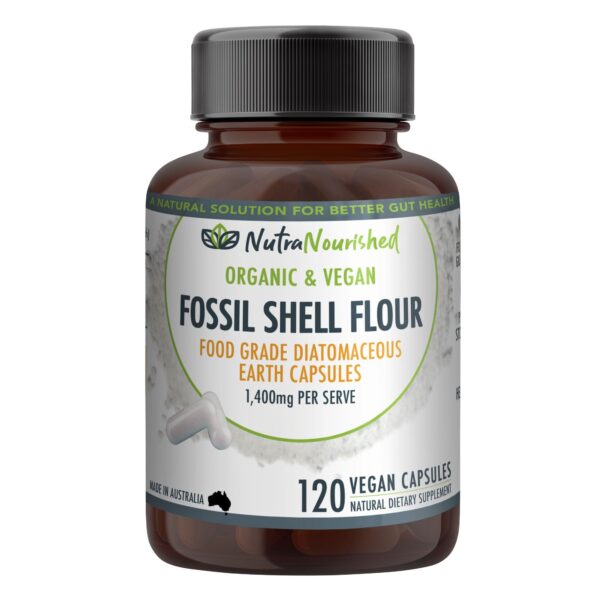 Fossil Shell Flour Capsules (vegan)- Food Grade Diatomaceous  120 caps