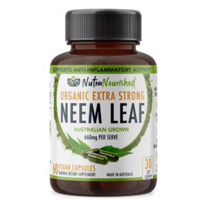 Neem Leaf Capsules Organic Pure Australian Grown - (660mg)  Organic  60 Vegan Capsules/1 Month