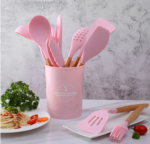 12pcs Silicone Utensils Set Pink