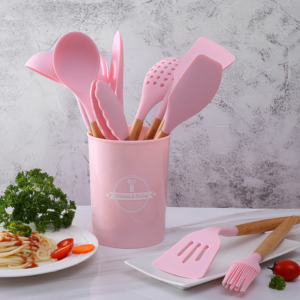 12pcs Silicone Utensils Set Pink