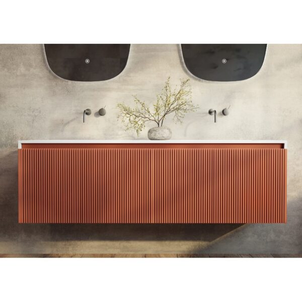 Rimini wall hung bathroom vanity 1500mm PotterÕs Clay