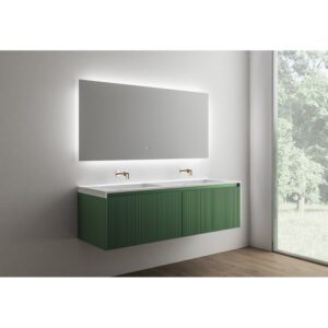 Rimini wall hung bathroom vanity 1500mm Rain Forest