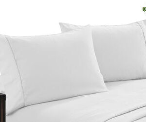 400 thread count bamboo cotton twin pack pillowcase white