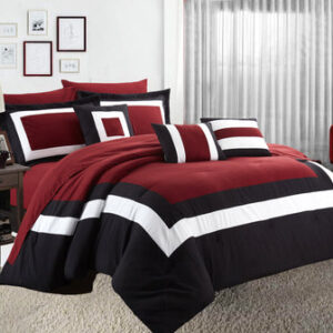 10 piece comforter and sheets set king red