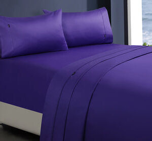 1000tc egyptian cotton 1 fitted sheet and 2 pillowcases double violet