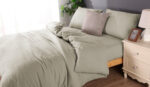 Microflannel duvet cover and sheet comb set Double silver