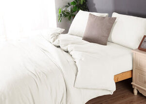 Microflannel duvet cover and sheet comb set Double white