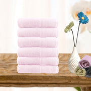 6 piece ultra light cotton face washers in baby pink