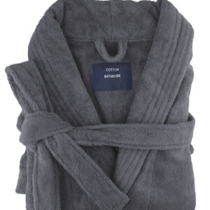 small medium egyptian cotton terry toweling bathrobe charcoal