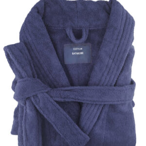 small medium egyptian cotton terry toweling bathrobe navy