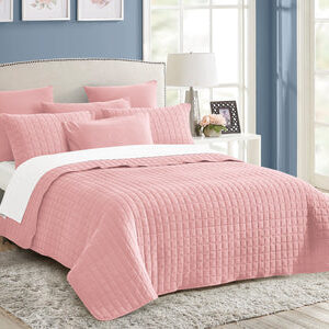 7 piece vintage stone wash comforter set king nude pink