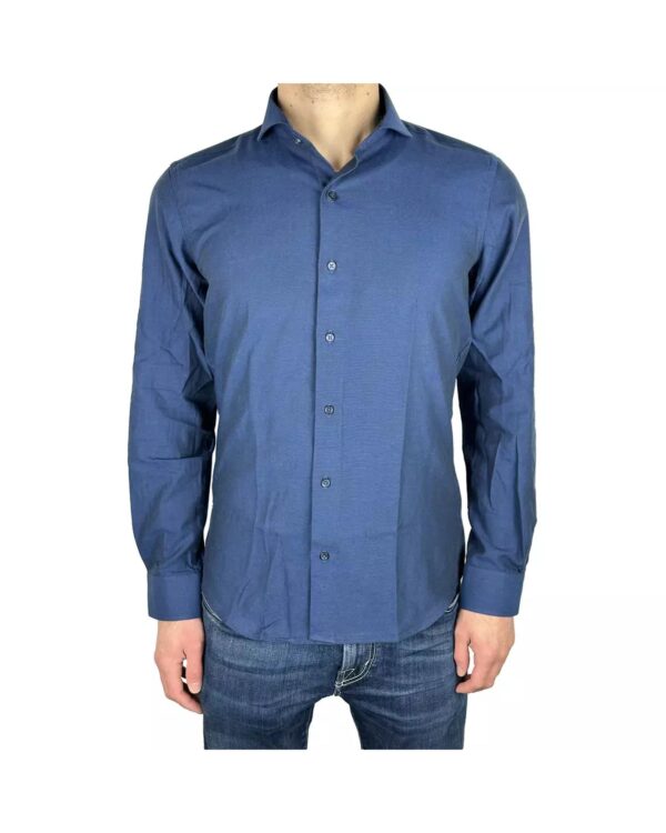 Blue Milano Oxford Shirt 42 IT Men