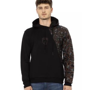 Hooded Sweatshirt with Shield Logo Print S Men