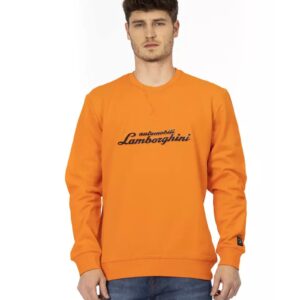 Front Print Crewneck Sweatshirt with Logo Sleeve Insert L Men