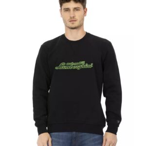 Front Print Crewneck Sweatshirt with Logo Insert on Sleeve L Men