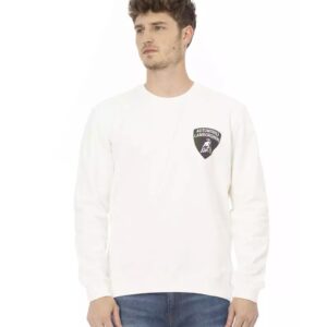 Logo Print Crewneck Sweatshirt with Ribbed Cuffs L Men