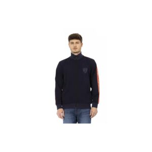 Zip-up Sweatshirt with Side Pockets and Printed Shield Logo M Men